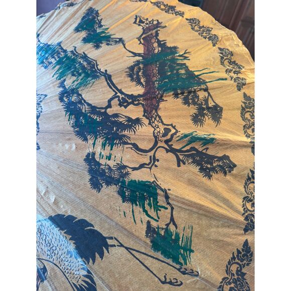 Stunning 1940's vintage Bamboo Japanese paper Umbrella NO breaks must see - Picture 2 of 8
